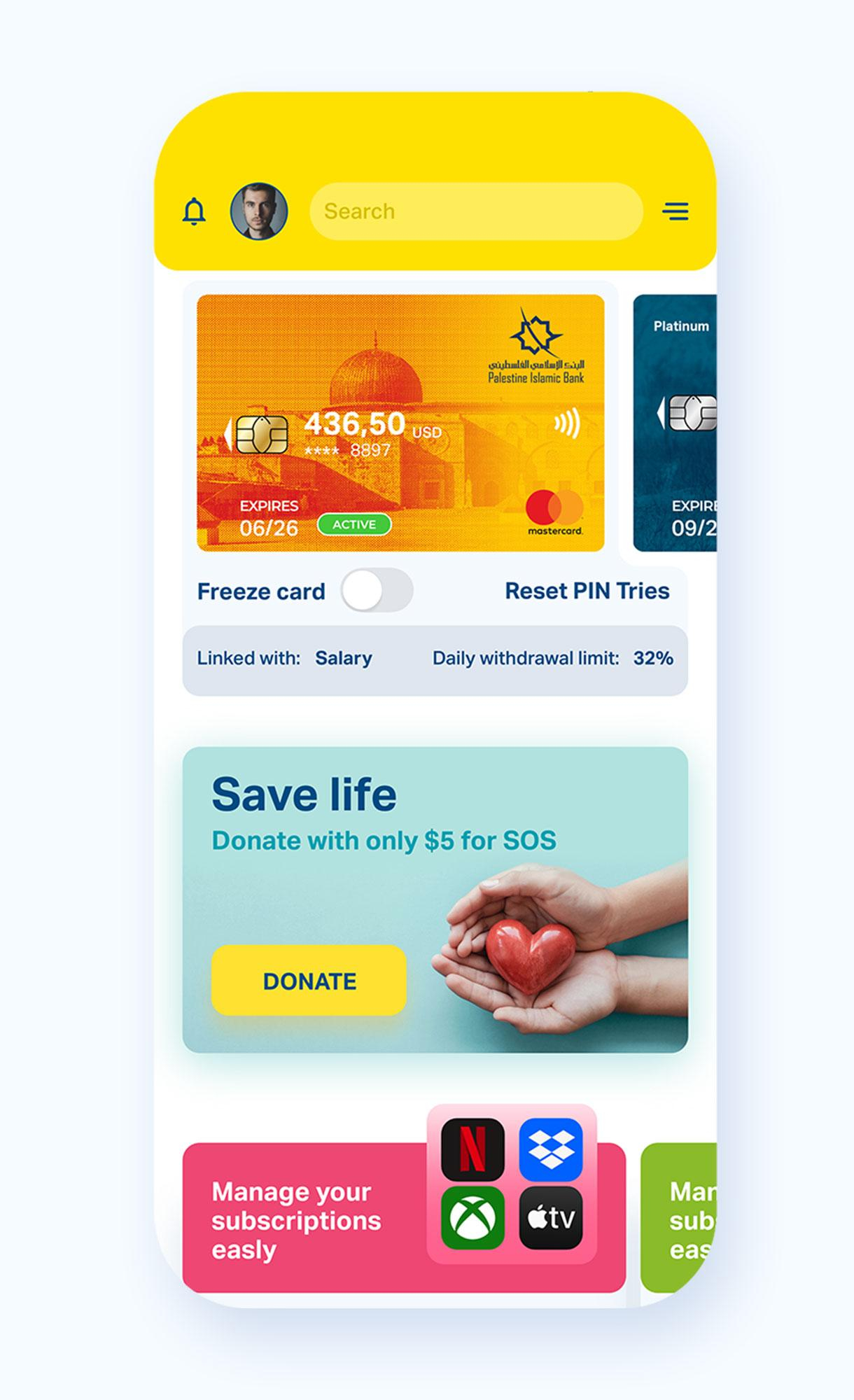 Palestine Islamic Bank, Web & Mobile App